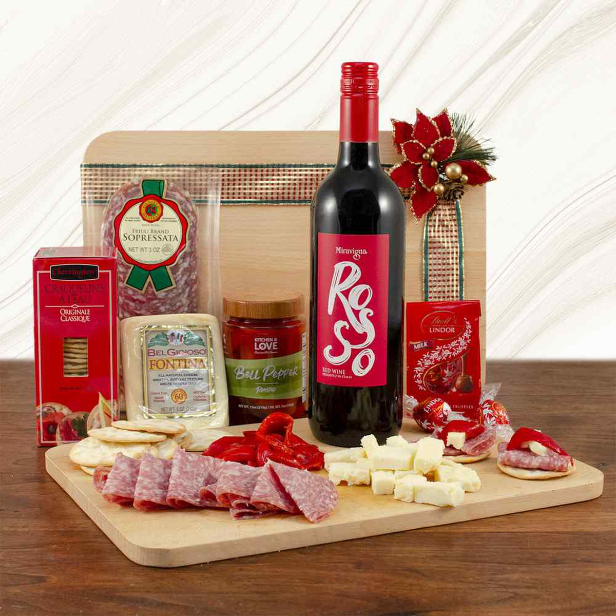 Cutting Edge Holiday Wine & Cheese Board Gift