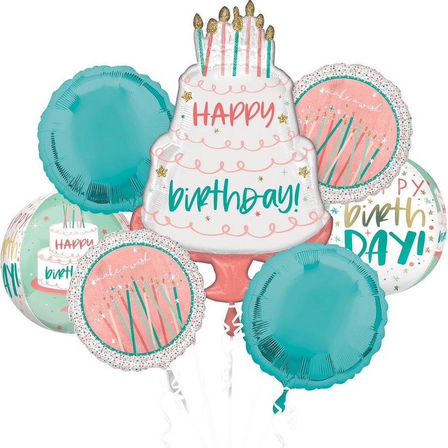 Premium-Happy-Cake-Day-Birthday-Foil-Plastic-Balloon-Bouquet image