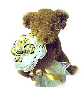 Chocolate Bouquet And A Cute Teddy Bear Thailand